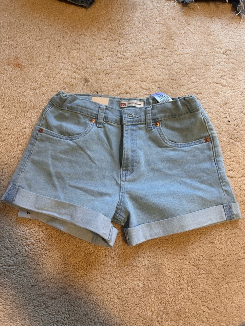 Levi's Light Blue Cuffed Denim Shorts